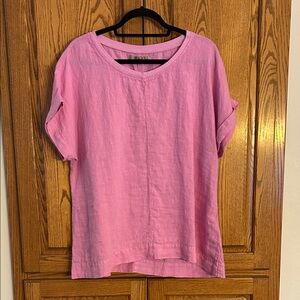 Urban Flax Pink Linen Women's Top